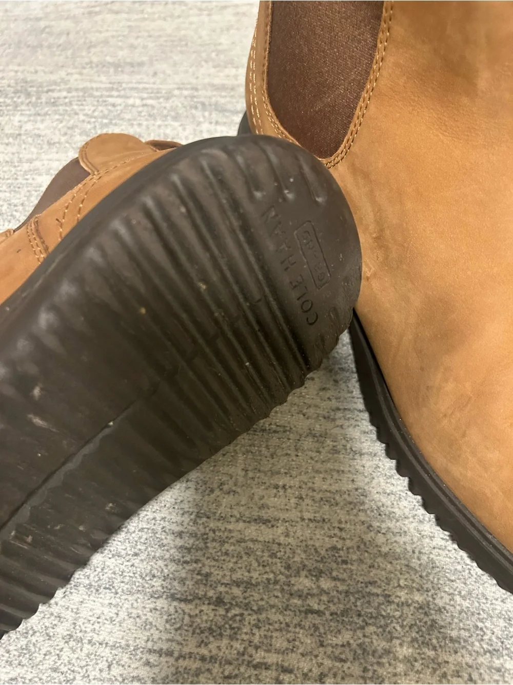 Cole Haan Tan Chelsea Boots with Black Sole